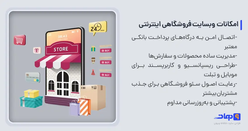امکانات طراحی سایت فروشگاهی در اصفهان